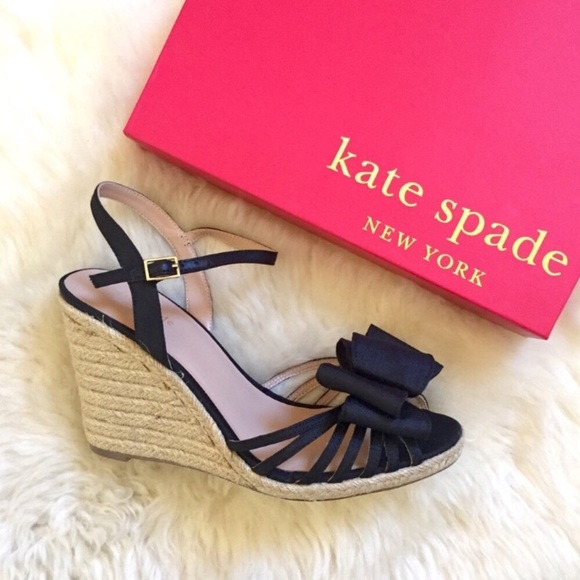 kate spade Shoes - Kate Spade Espadrille Bow Wedge Sandals